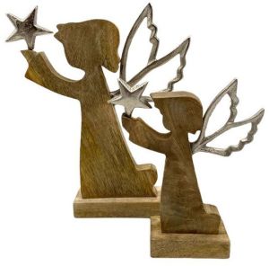 Wooden Guardian Angel Showpieces