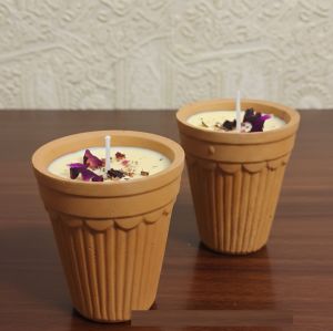 Kesar Khus Kulhad Decorative Scented Candle