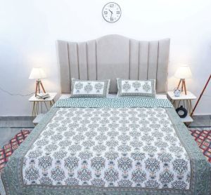 Premium Hand Block Printed Cotton Bedsheet