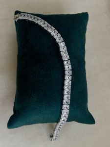 925 Italian Sterling Silver Princess Path Tennis Bracelet