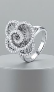 Crystal Bloom Sterling Silver Zirconia Diamond Ring