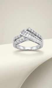 Crystal Empress Sterling Silver Zirconia Diamond Ring