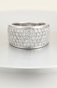 Diamond Dust Carpet Sparkling 925 Silver Zirconia Diamond Ring