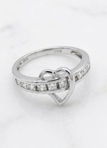 Eternal Heart Link 925 Italian Sterling Silver Zirconia Diamond Ring