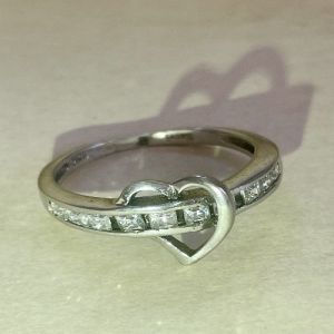 Eternal Heart Link 925 Italian Sterling Silver Zirconia Diamond Ring