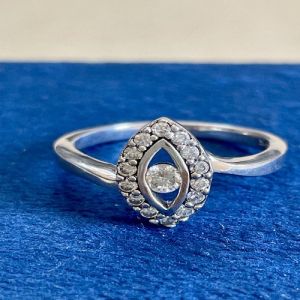 Ethereal Eye Designer Zirconia Diamond Sterling Silver Ring