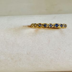 Ladies 1kt Gold Celeste Blue Sapphire Sparkle Diamond Ring