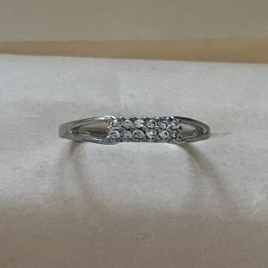 Ladies Crystal Bridge 925 Italian Sterling Silver Zirconia Diamond Ring