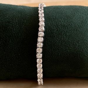 Ladies Crystal Stream Sterling Silver Tennis Bracelet