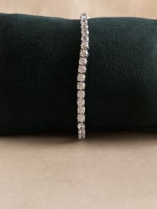 Ladies Crystal Stream Sterling Silver Tennis Bracelet