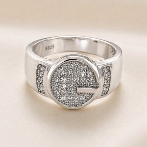 Mens Signature Glitz Sterling Silver Diamond Ring