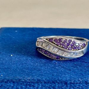 Midnight Orchid Sterling Silver Zirconia Diamond Ring