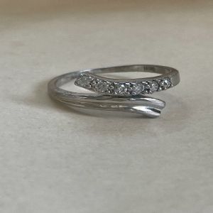The Celestial Bypass Italian Sterling Silver Zirconia Diamond Ring