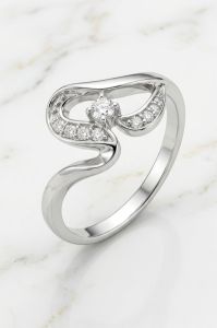 The Velvet Twist Sterling Silver Zirconia Diamonds Ring
