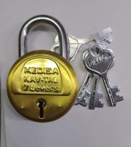 Brass 7 Lever Security Padlock Key Lock