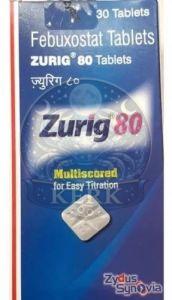 Zurig 80mg Febuxostat Tablets
