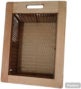Corner Wicker Handle Storage Basket