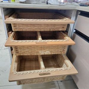 Square Wicker Partition Storage Basket