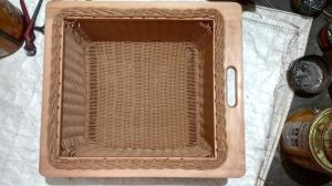 Square Wooden Frame Wicker Organizer