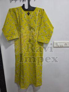Green Printed Women Cotton Kurti