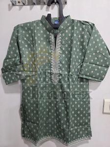 Olive Green Cotton Ladies Short Kurti