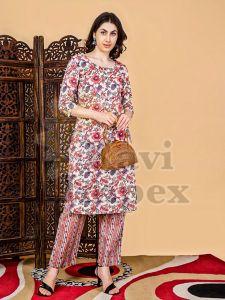 Printed Women Kurti Pant Set