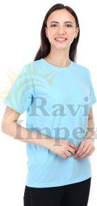 Sky Blue Plain Cotton Ladies T-Shirt