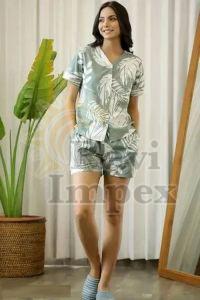 Women Printed Shorts Night Suit