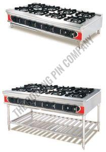 Commercial Stainless Steel 8 Burner Gas Stove