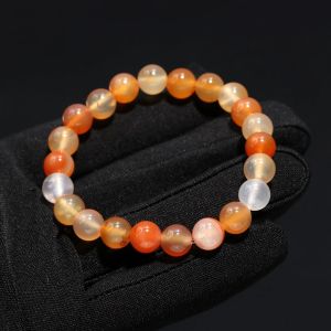 Red Carnelian Polished Beaded Stretch Bracelet