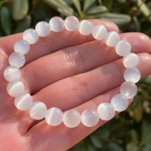 Selenite Translucent Beaded Stretch Bracelet