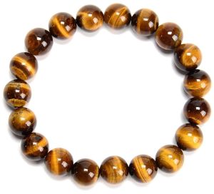 Tiger Eye Polished Beaded Elastic Bracelet