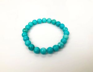 Turquoise Polished Beaded Stretch Bracelet