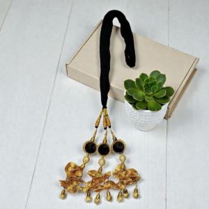 Cotton Thread Mirror Work Punjabi Hair Paranda
