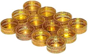 Decorative Golden Metal T-Light Candle Holder