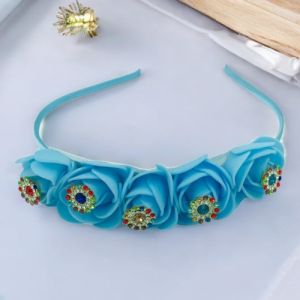 Handmade Sky Blue Flower Headband
