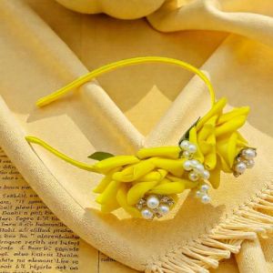 Handmade Yellow Rose Flower Headband