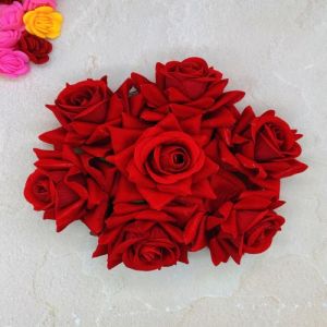 Red Artificial Rose Flower Hair Bun