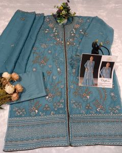 Chiffon with Embroidery Sequence Work with Khatli Work Pakistani Suit