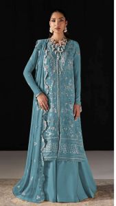 Chiffon with Embroidery Sequence Work with Khatli Work Pakistani Suit