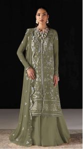 Chiffon with Embroidery Sequence Work with Khatli Work Pakistani Suit