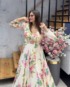Digital Print Heavy Fox Georgette Gown
