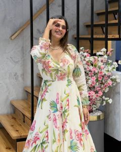 Digital Print Heavy Fox Georgette Gown