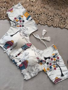Heavy Embroidery Cotton Padded Blouse