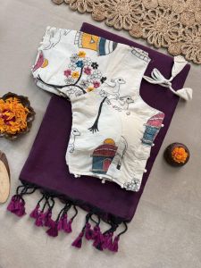 Heavy Embroidery Cotton Padded Blouse