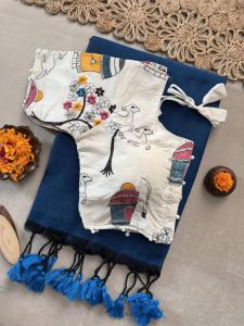 Heavy Embroidery Cotton Padded Blouse