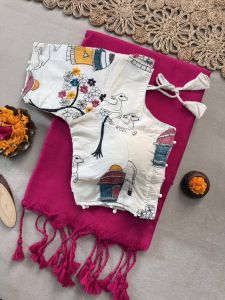 Heavy Embroidery Cotton Padded Blouse
