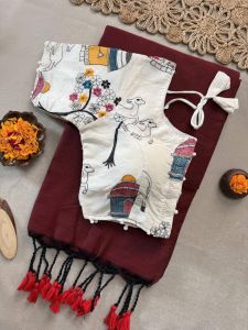 Heavy Embroidery Cotton Padded Blouse