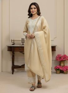 Ladies Pure Banarasi Silk With Embroidery Sequence Work Palazzo Suit