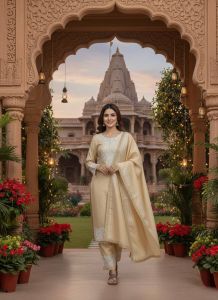 Ladies Pure Banarasi Silk With Embroidery Sequence Work Palazzo Suit